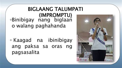 impromptu speech tagalog|Uri Ng Talumpati: Mga Uri Ng Talumpati At .